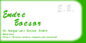 endre bocsor business card